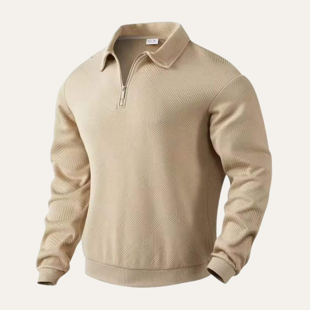 Winter Men’s Textured Knit Quarter Zip Sweater with Collar