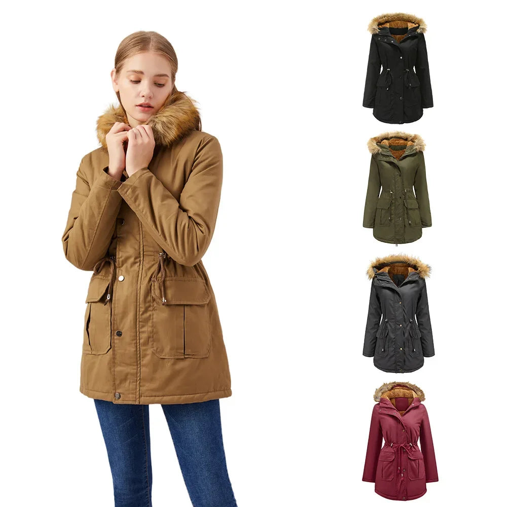 Women's Cozy Fleece-Lined Hooded Jacket - Ultimate Winter Warmth Jacket