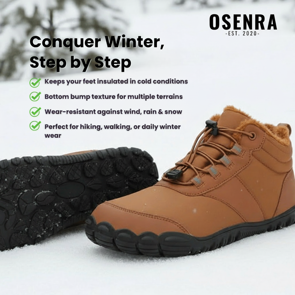 Osenra Winter Snow Boots – Warm, Fur-Lined Barefoot Shoes for Men & Women