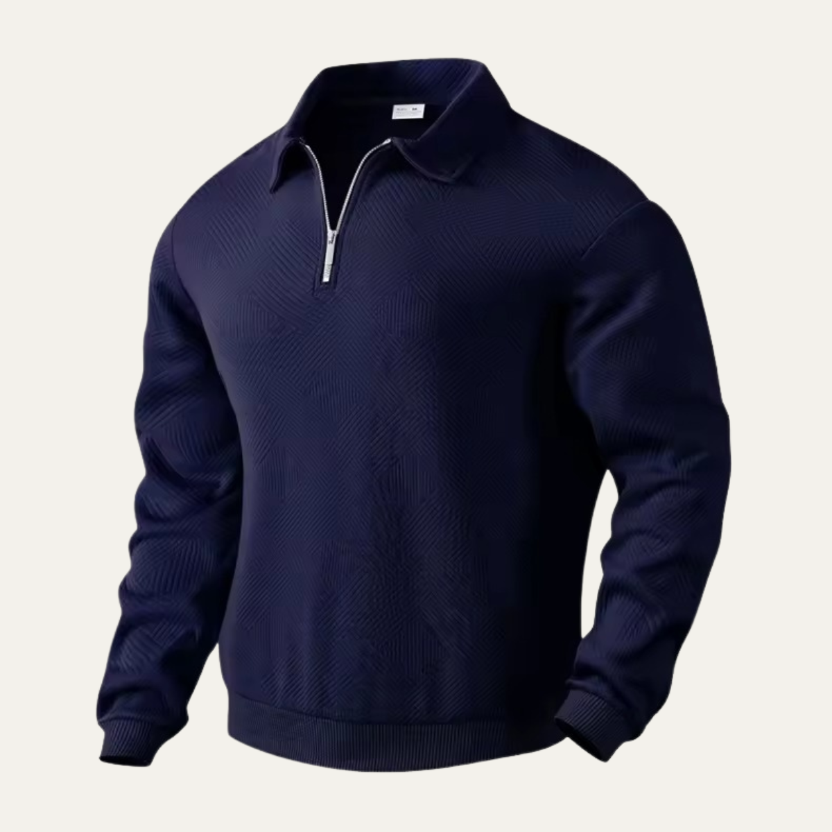 Winter Men’s Textured Knit Quarter Zip Sweater with Collar