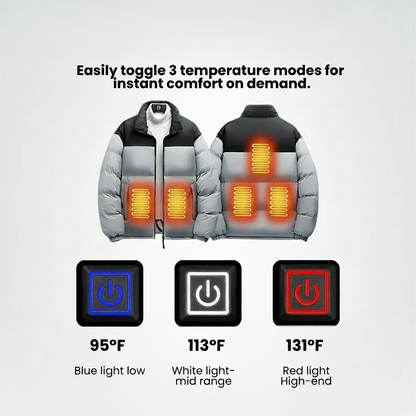 Heated Jacket – 6 Heating Zones, Waterproof Extra Warm for Men and Women