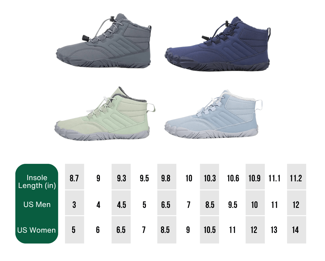 Osenra Winter Snow Boots – Warm, Fur-Lined Barefoot Shoes for Men & Women