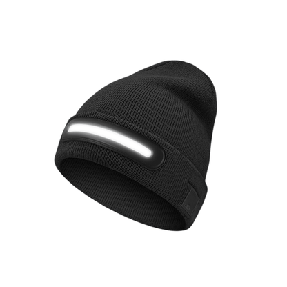 Beanie with LED Light – USB Rechargeable Unisex Winter Hat (Black)