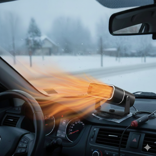 Electric Car Heater & Air Cooler Fan - 120W Demister and Defroster for Windshield Defogging Portable 12V/24V