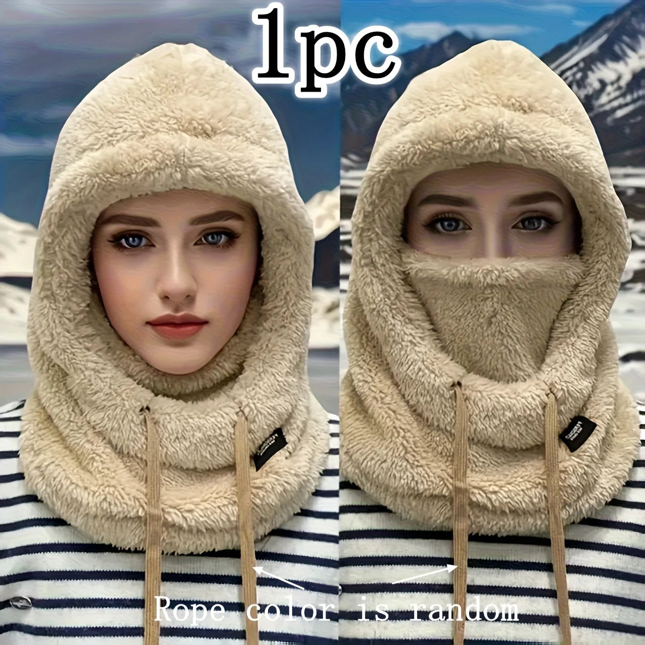 Plush Winter Cap/Balaclava - Warm Plush Ski Mask for Outdoor Use