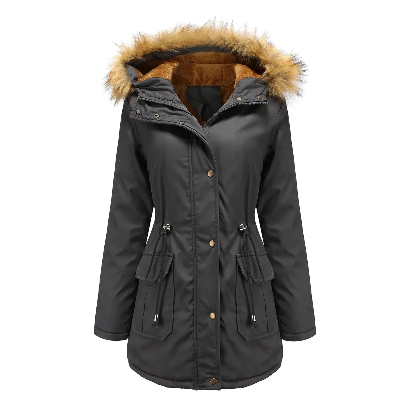 Women's Cozy Fleece-Lined Hooded Jacket - Ultimate Winter Warmth Jacket