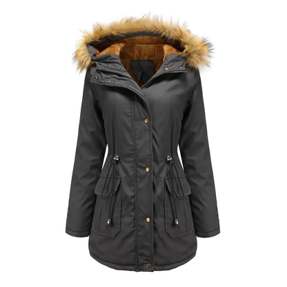 Women's Cozy Fleece-Lined Hooded Jacket - Ultimate Winter Warmth Jacket