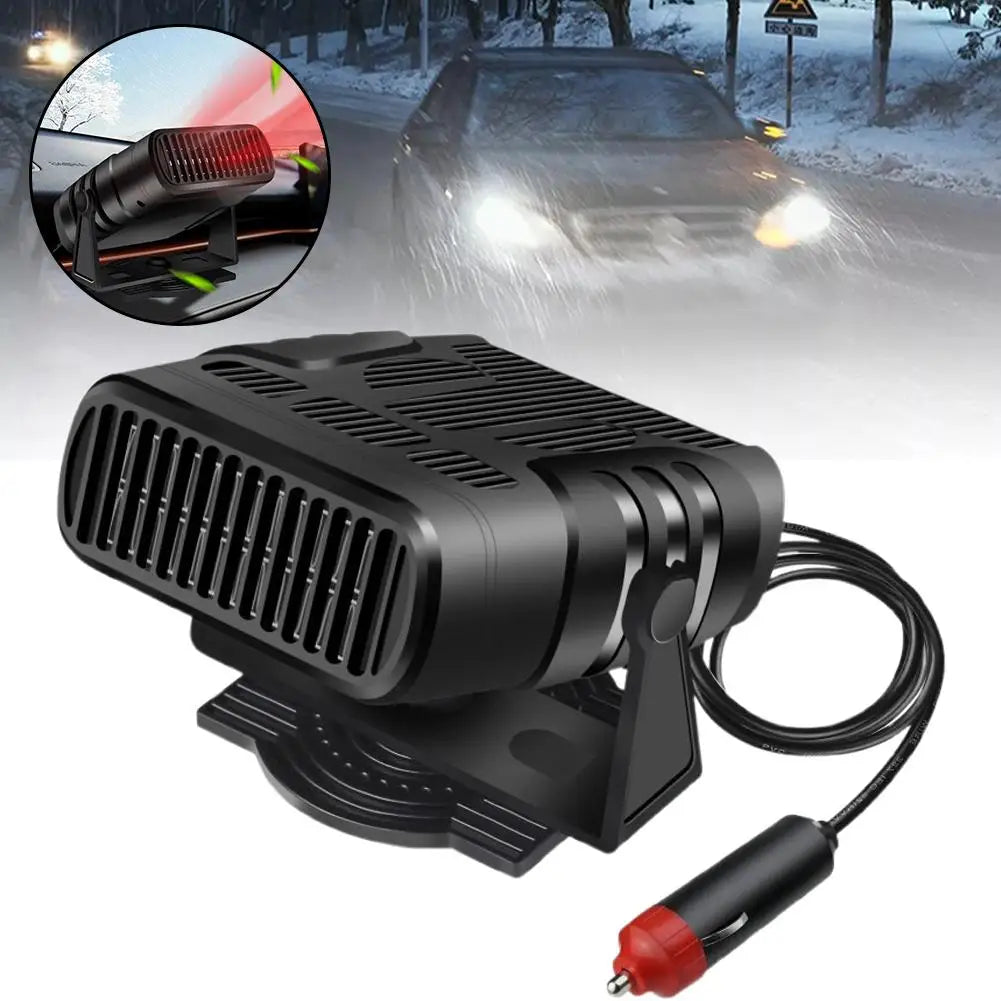Electric Car Heater & Air Cooler Fan - 120W Demister and Defroster for Windshield Defogging Portable 12V/24V