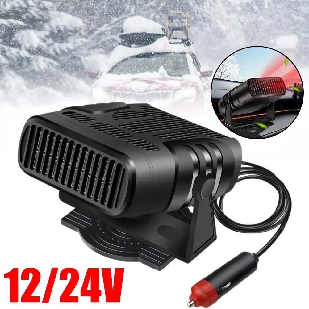 Electric Car Heater & Air Cooler Fan - 120W Demister and Defroster for Windshield Defogging Portable 12V/24V
