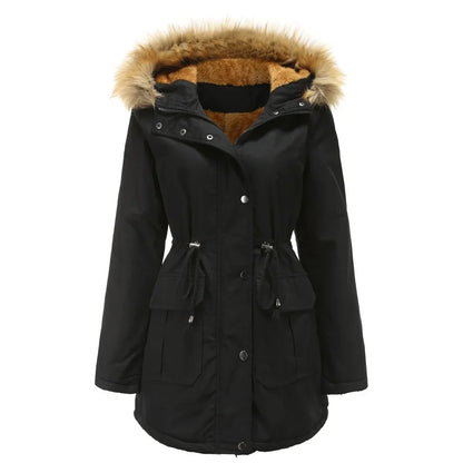 Women's Cozy Fleece-Lined Hooded Jacket - Ultimate Winter Warmth Jacket